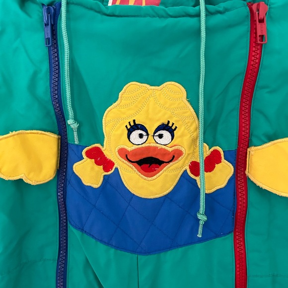 McKids Vintage 90s Toddler Snowsuit Size 3 Unisex Nylon Duck Graphic Multicolour - Picture 2 of 9